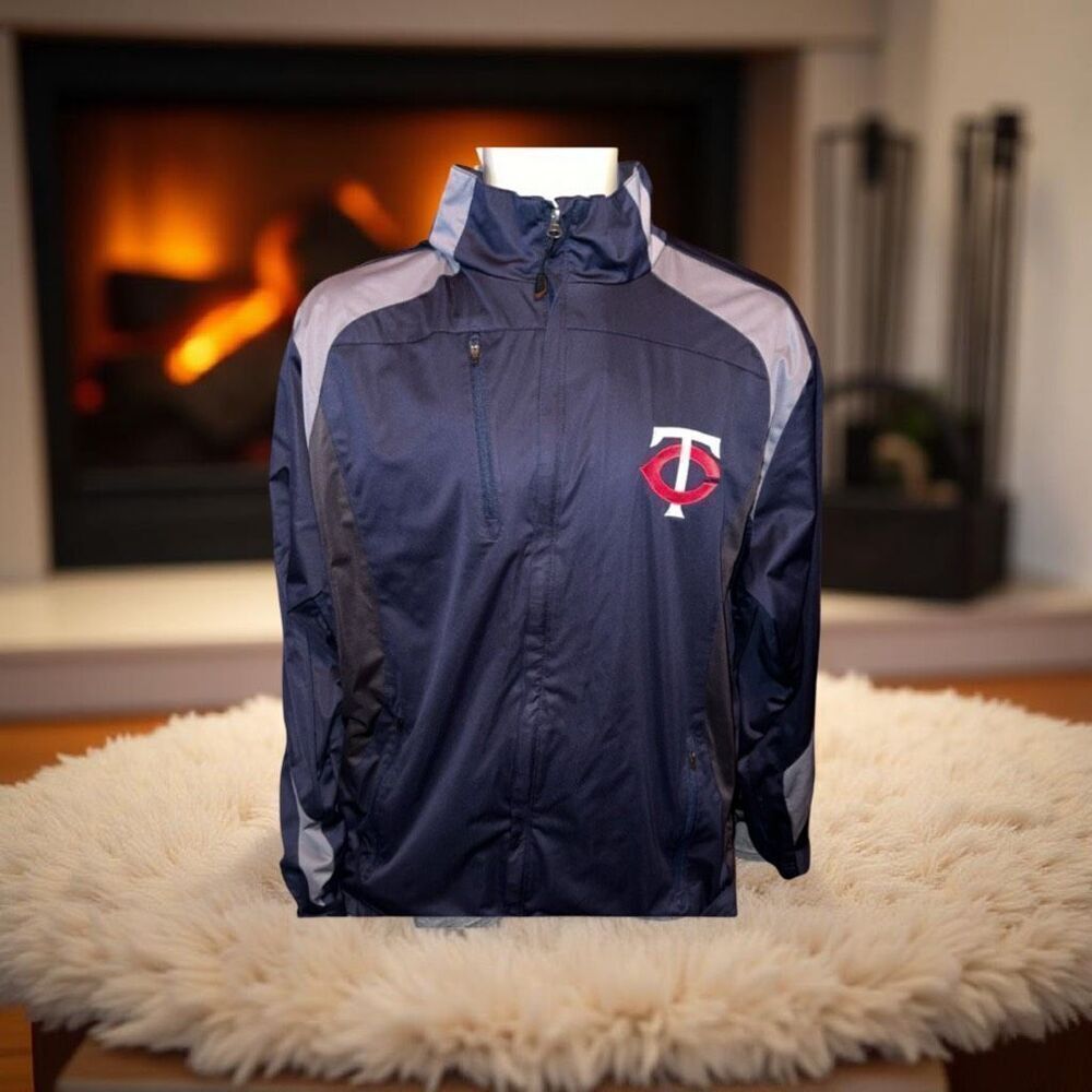 Unisex Minnesota Twins MLB Antigua Full Zip Vented Windbreaker Jacket Large